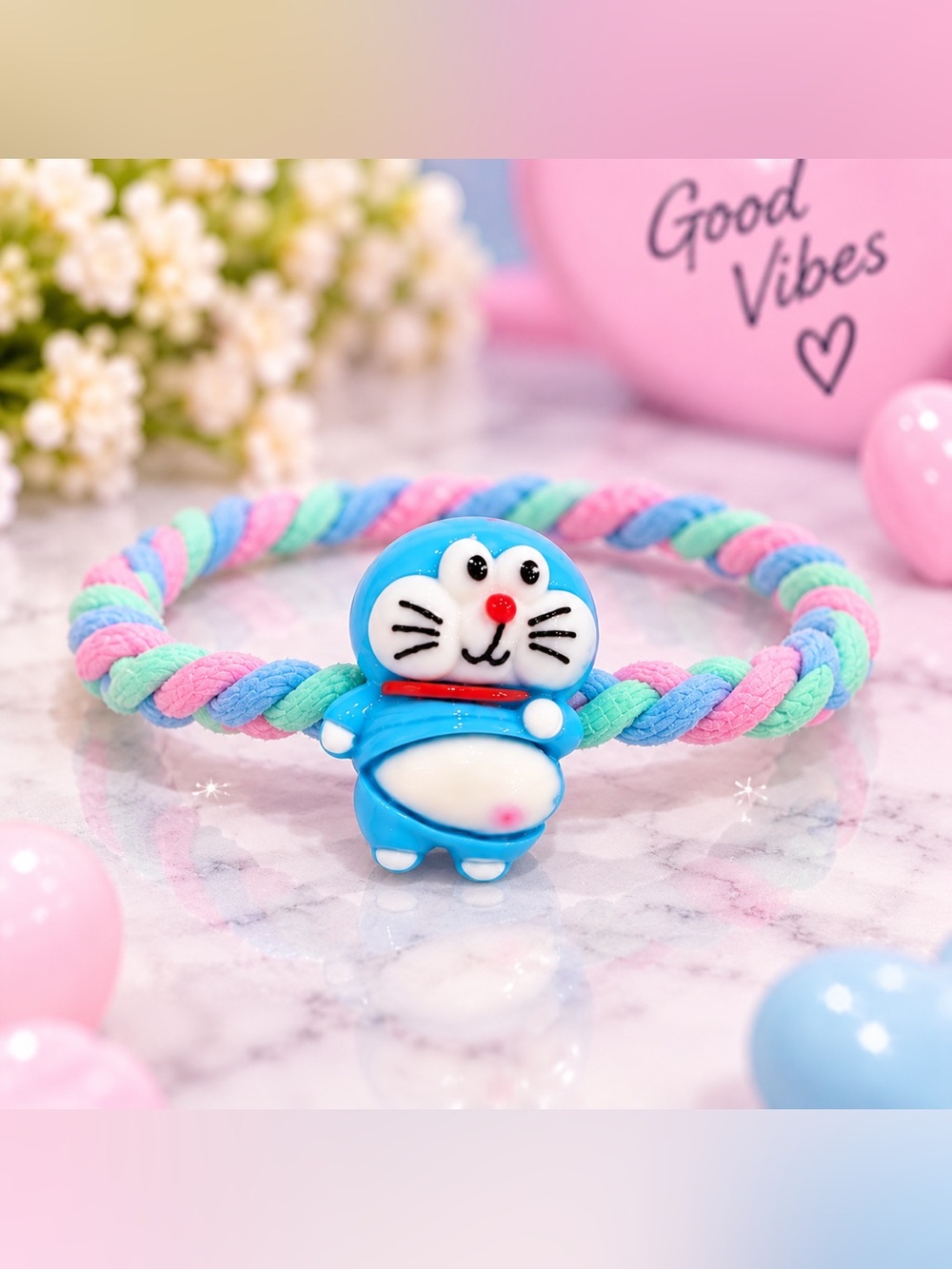Blue Cat Pastel Friendship Braid Stretch Bracelet Pink Mint Blue Party Favor NWT